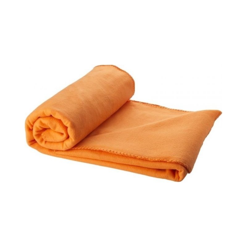 Logo trade promotional merchandise image of: Huggy blanket and pouch, orange