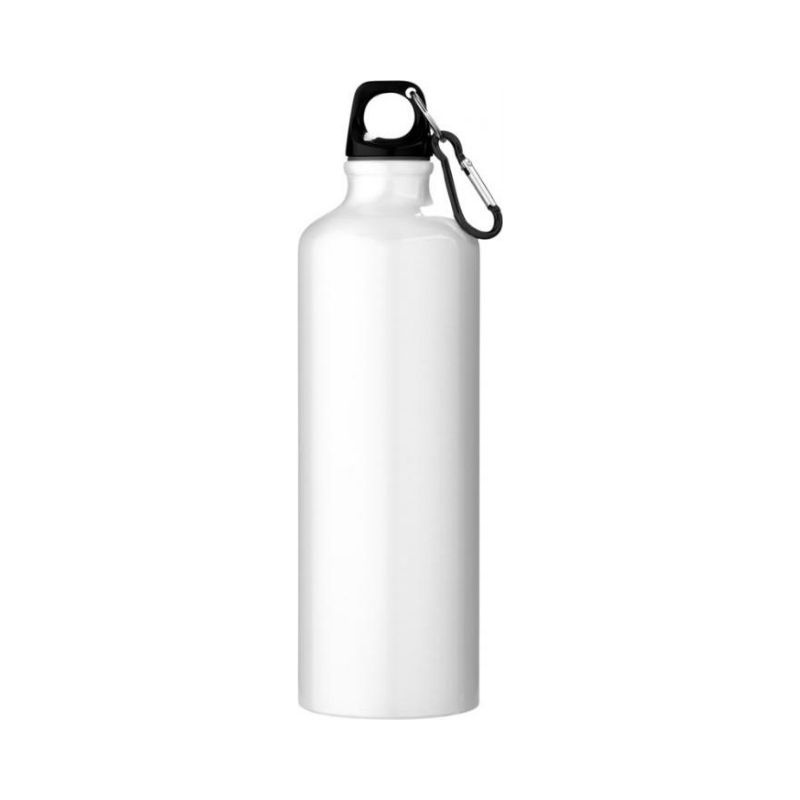 Logo trade corporate gifts picture of: Pacific bottle with carabiner, white