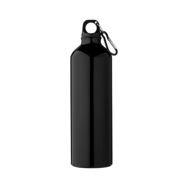 Logo trade promotional products image of: Pacific bottle with carabiner, black