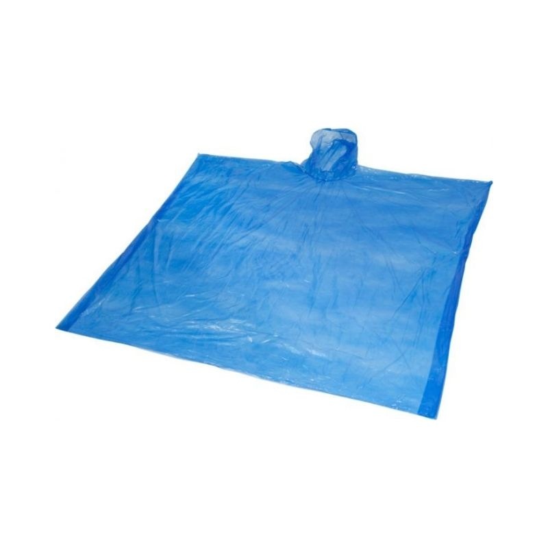 Logo trade business gift photo of: Ziva disposable rain poncho, blue