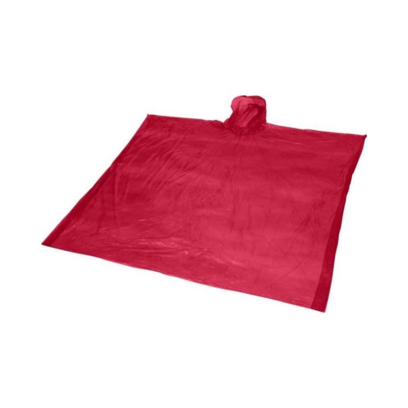 Logo trade promotional gifts picture of: Ziva disposable rain poncho, red