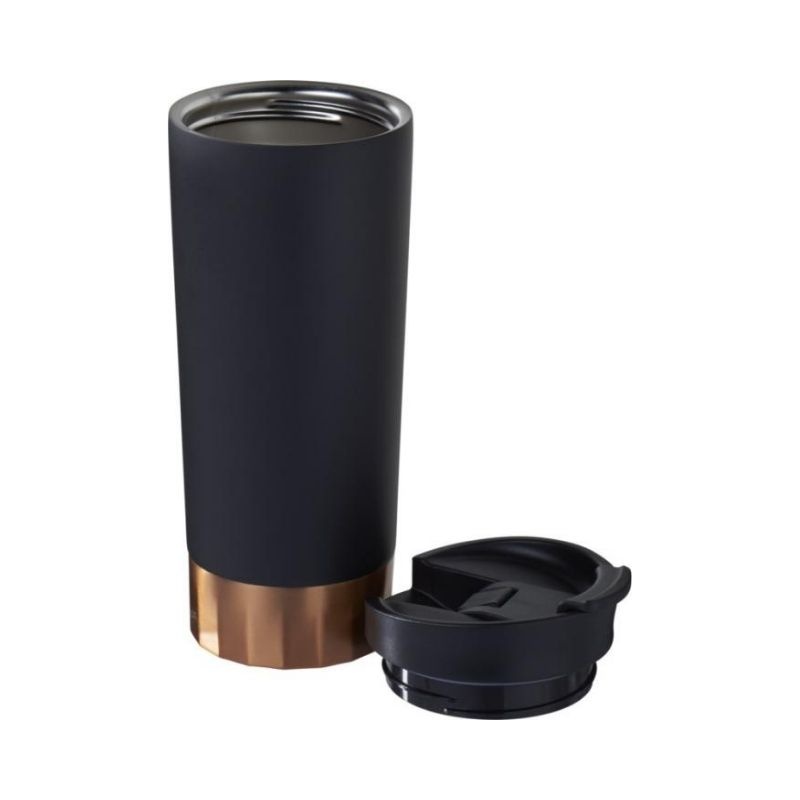 Logo trade promotional gift photo of: Peeta copper vacuum tumbler, black