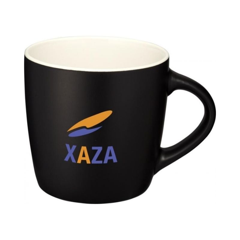 Logo trade promotional giveaway photo of: Riviera ceramic mug, black/white