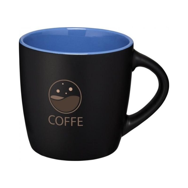 Logotrade business gift image of: Riviera ceramic mug, black/blue