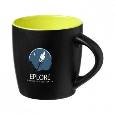 Logo trade corporate gifts picture of: Riviera 340 ml ceramic mug, black/lime