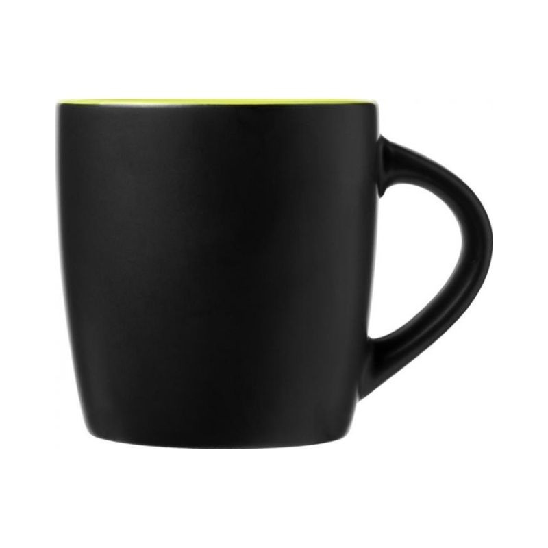 Logo trade promotional items picture of: Riviera 340 ml ceramic mug, black/lime