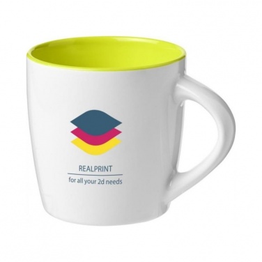 Logotrade promotional gift image of: Aztec 340 ml ceramic mug, white/lime green