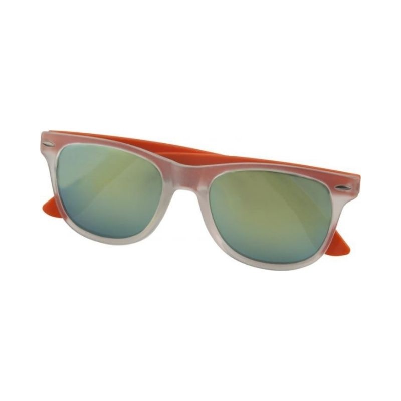 Logo trade promotional merchandise image of: Sun Ray Mirror sunglasses, orange