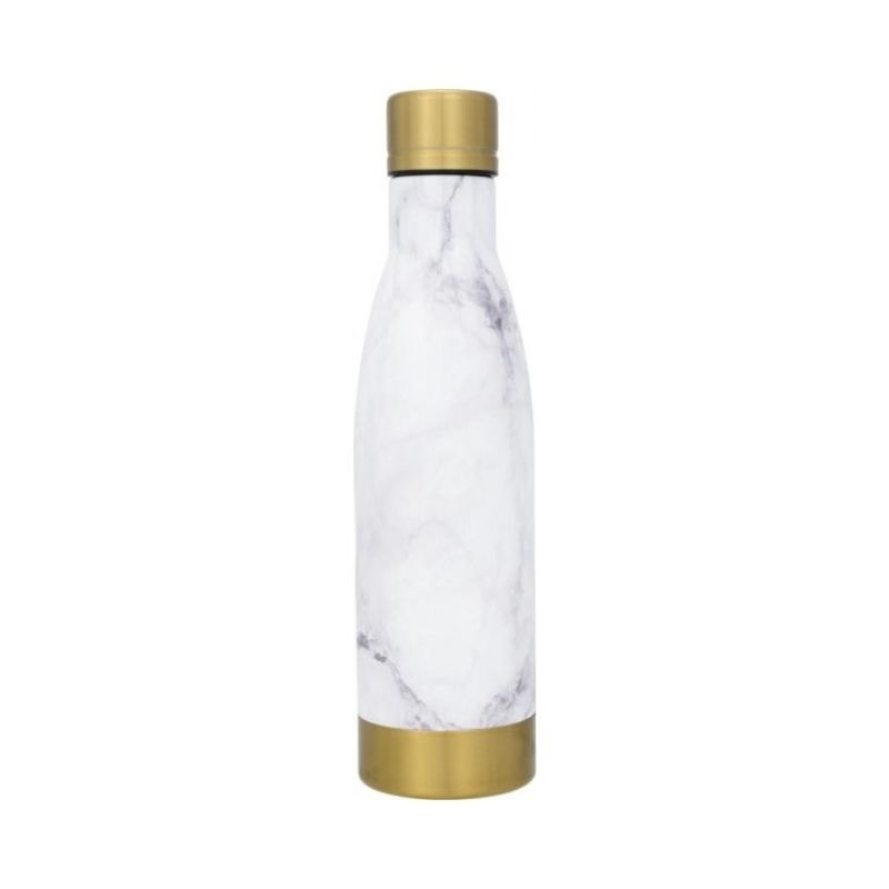 Logotrade promotional product image of: Vasa Marble copper vacuum insulated bottle, white/gold