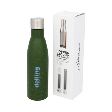 Logo trade promotional giveaways image of: Vasa speckled copper vacuum insulated bottle, green