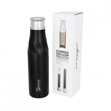 Logo trade promotional products image of: Hugo auto-seal copper vacuum insulated bottle, black