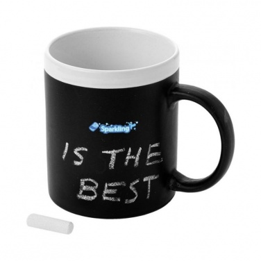 Logo trade business gift photo of: Chalk write mug, white