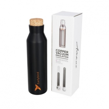 Logo trade promotional gifts picture of: Norse copper vacuum insulated bottle with cork, black