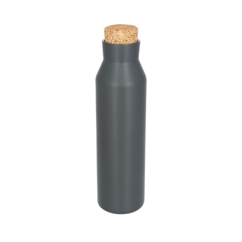 Logo trade promotional gift photo of: Norse copper vacuum insulated bottle with cork, grey