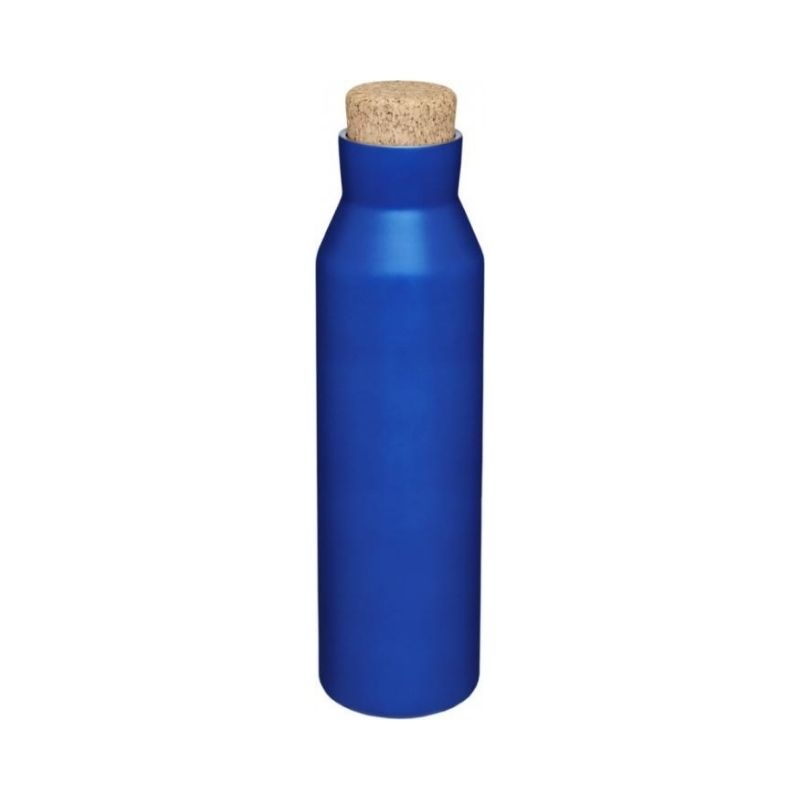 Logo trade business gift photo of: Norse copper vacuum insulated bottle with cork, blue