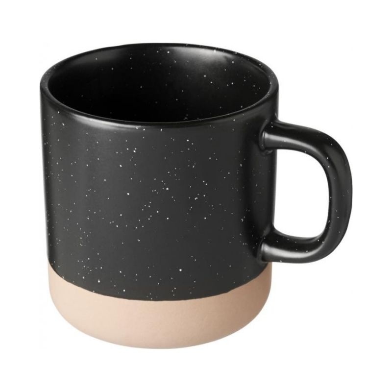 Logo trade advertising product photo of: Pascal 360 ml ceramic mug, black