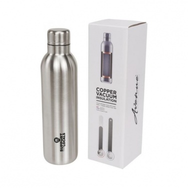 Logo trade promotional items image of: Thor copper vacuum insulated sport bottle, silver