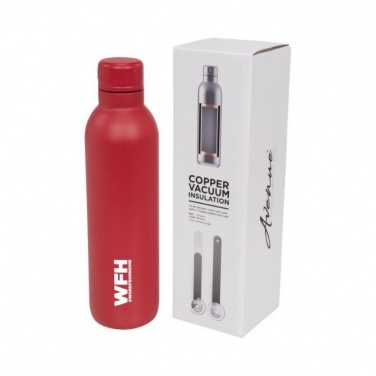 Logo trade promotional product photo of: Thor copper vacuum insulated sport bottle, red