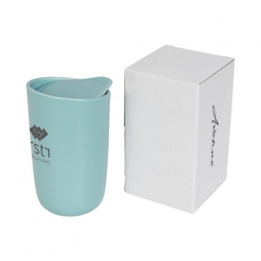 Logo trade promotional giveaway photo of: Mysa 410 ml double wall ceramic tumbler, mint