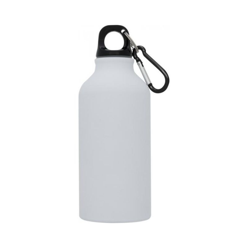 Logo trade promotional giveaways picture of: Oregon matte 400 ml sport bottle with carabiner, white