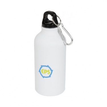 Logotrade promotional item image of: Oregon matte 400 ml sport bottle with carabiner, white