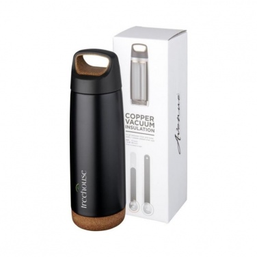 Logo trade promotional items image of: Valhalla 600ml copper vacuum insulated sport bottle, black