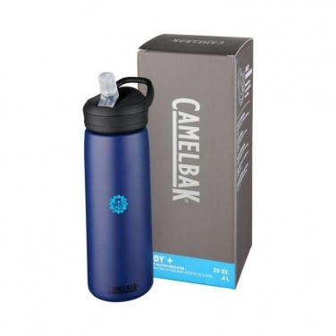 Logotrade promotional giveaway image of: Eddy+ 600 ml copper vacuum insulated sport bottle, navy