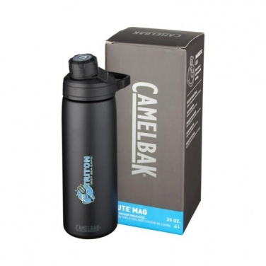 Logo trade promotional giveaways image of: Chute Mag 600 ml copper vacuum insulated bottle, black