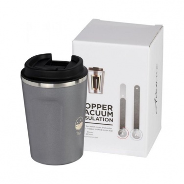 Logo trade promotional gifts image of: Thor 360 ml leak-proof copper vacuum tumbler, grey