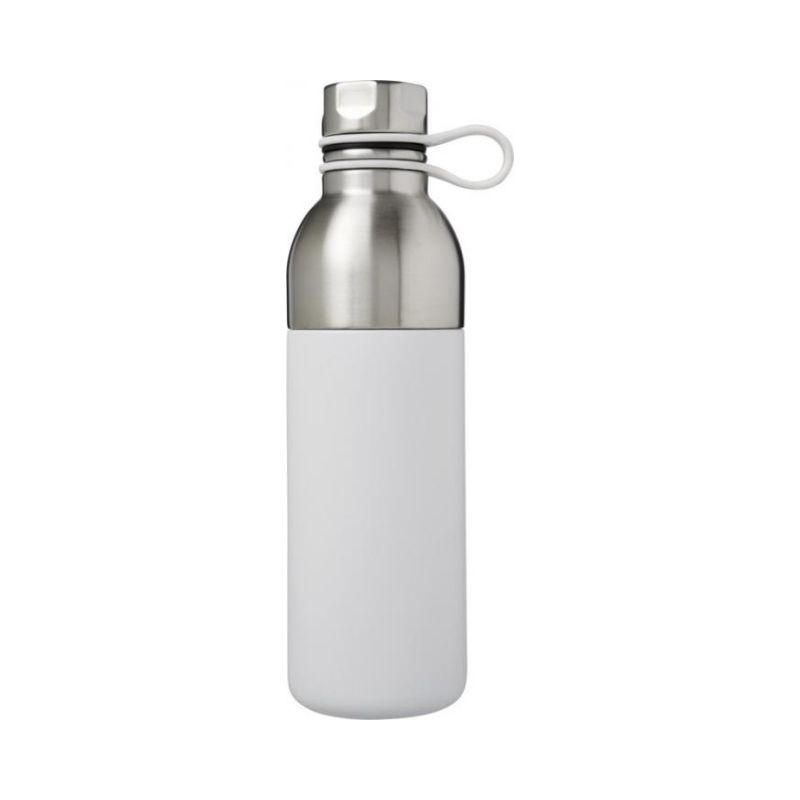 Logo trade promotional products image of: Koln 590 ml copper vacuum insulated sport bottle, white