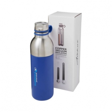 Logo trade business gifts image of: Koln 590 ml copper vacuum insulated sport bottle, blue