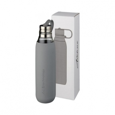 Logo trade promotional giveaways picture of: Oasis 650 ml glass sport bottle, grey