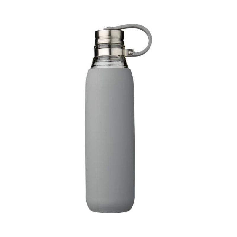 Logo trade promotional merchandise photo of: Oasis 650 ml glass sport bottle, grey