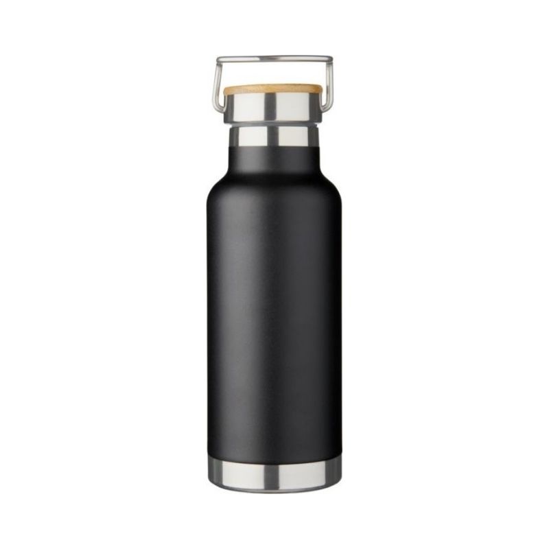 Logo trade promotional merchandise image of: Thor 480 ml copper vacuum insulated sport bottle, black