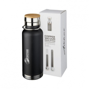 Logotrade corporate gift image of: Thor 480 ml copper vacuum insulated sport bottle, black