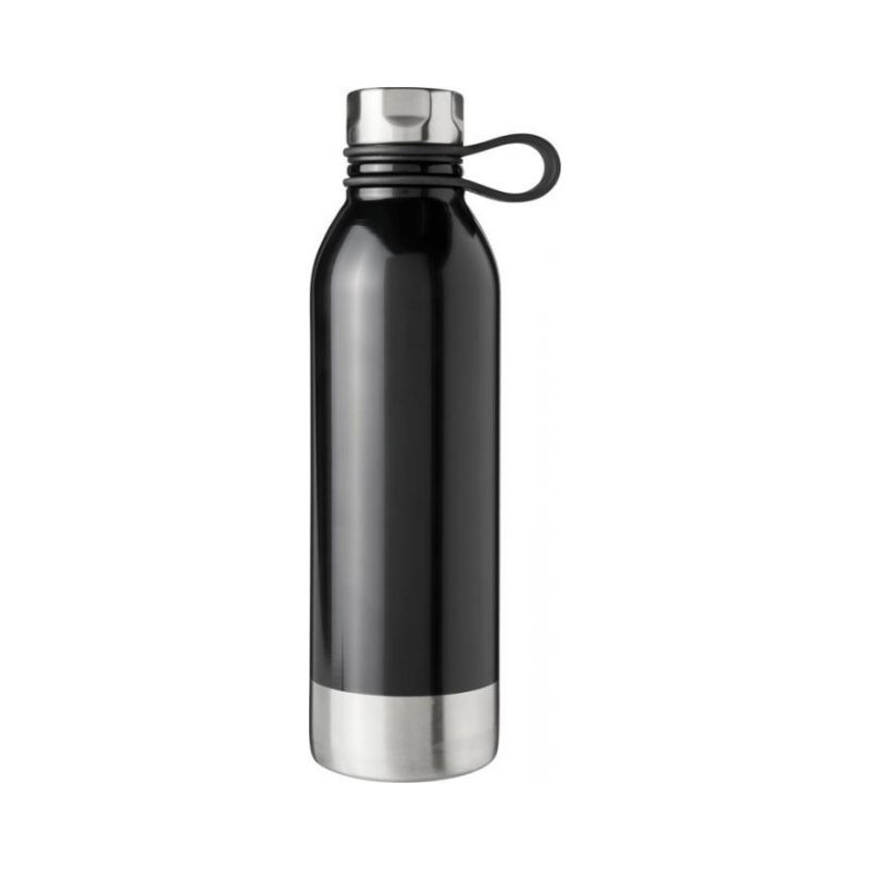 Logo trade promotional products picture of: Perth 740 ml stainless steel sport bottle, black