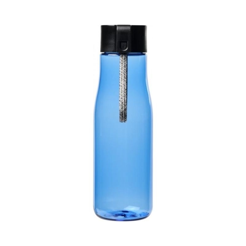 Logotrade promotional products photo of: Ara 640 ml Tritan™ sport bottle with charging cable, blue