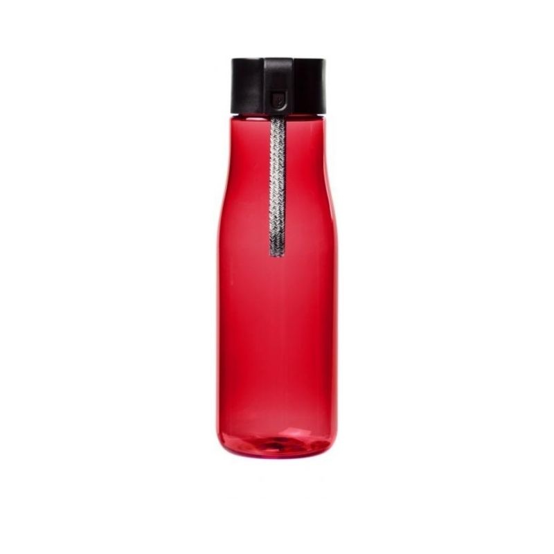 Logotrade promotional gift picture of: Ara 640 ml Tritan™ sport bottle with charging cable, red