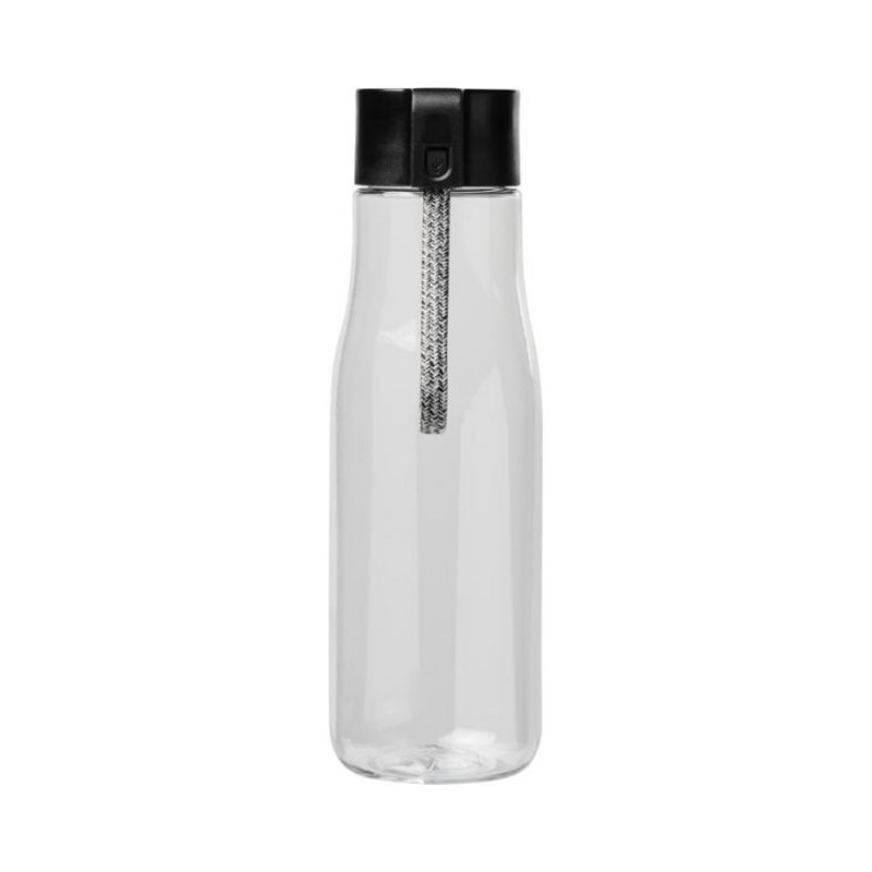 Logo trade promotional item photo of: Ara 640 ml Tritan™ sport bottle with charging cable, transparent