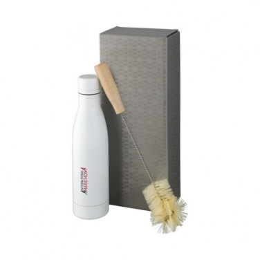 Logo trade promotional products picture of: Vasa copper vacuum insulated bottle with brush set, white