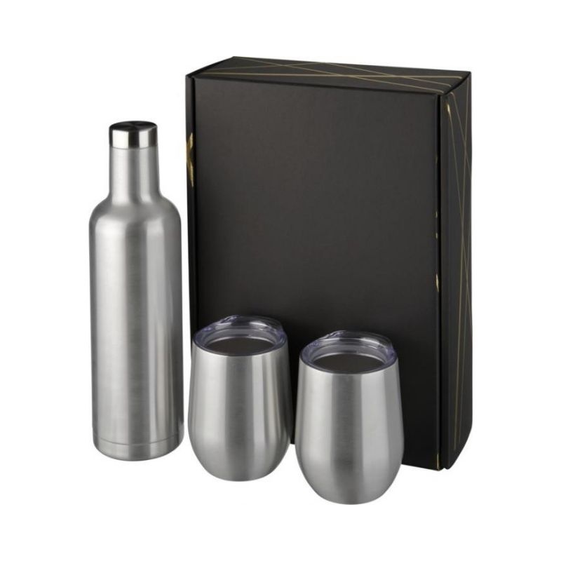 Logotrade corporate gift picture of: Pinto and Corzo copper vacuum insulated gift set, silver