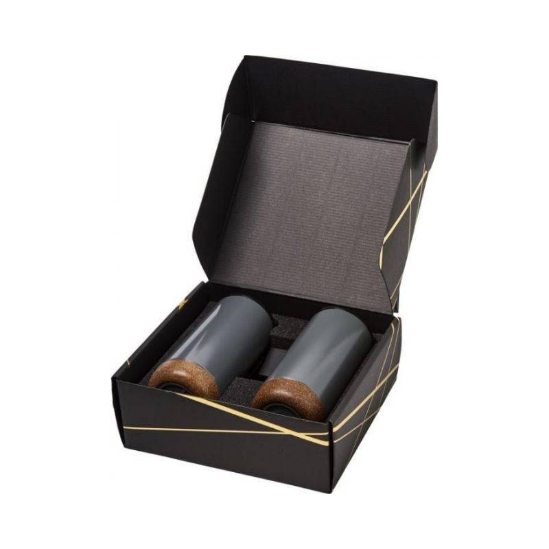 Logotrade corporate gift picture of: Valhalla tumbler copper vacuum insulated gift set, grey