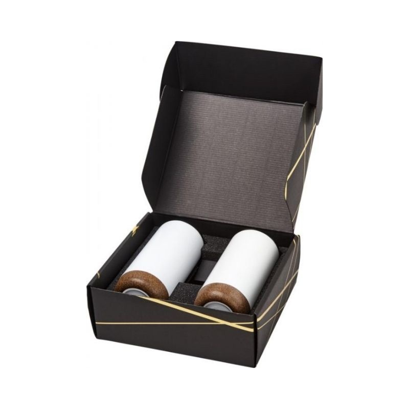 Logotrade business gift image of: Valhalla tumbler copper vacuum insulated gift set, white