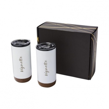 Logo trade business gift photo of: Valhalla tumbler copper vacuum insulated gift set, white