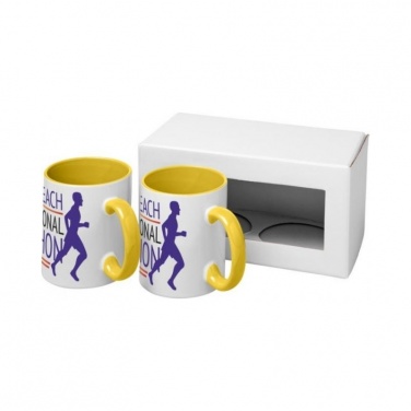 Logotrade business gifts photo of: Ceramic sublimation mug 2-pieces gift set, yellow