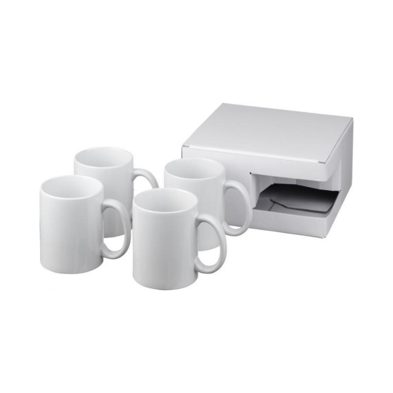 Logotrade promotional items photo of: Ceramic mug 4-pieces gift set, white