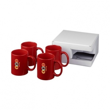 Logotrade corporate gift image of: Ceramic mug 4-pieces gift set, red