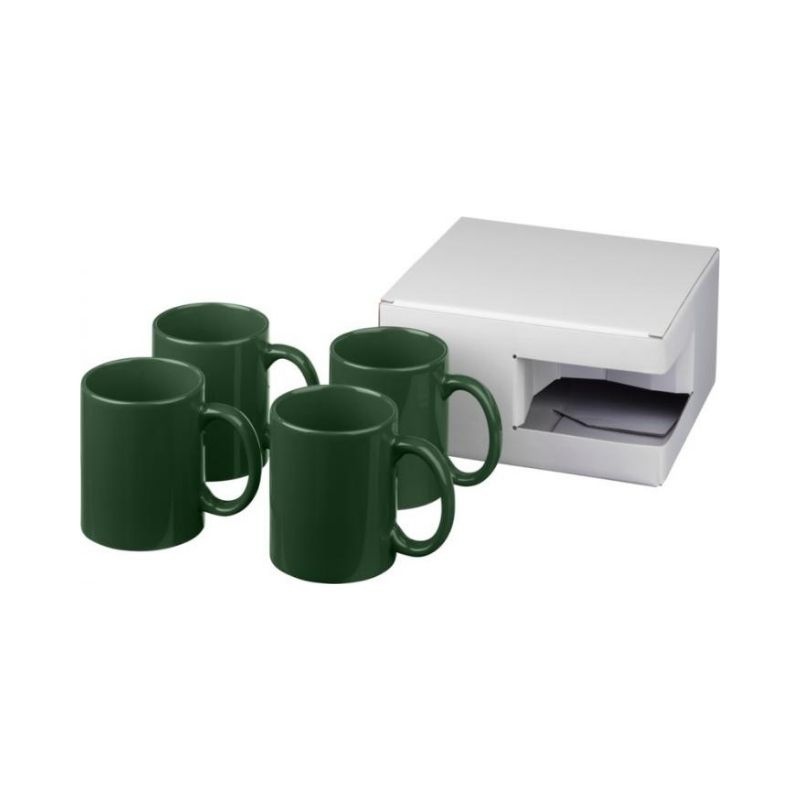 Logotrade promotional giveaway image of: Ceramic mug 4-pieces gift set, green