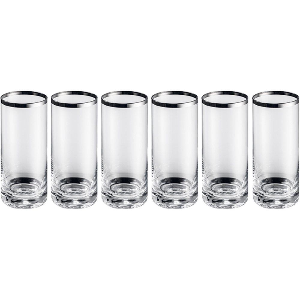 Logo trade business gifts image of: Set of 6 tall drinking glasses, mouth-blown