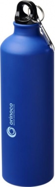 Logotrade promotional item picture of: Pacific matte bottle with carabiner, blue